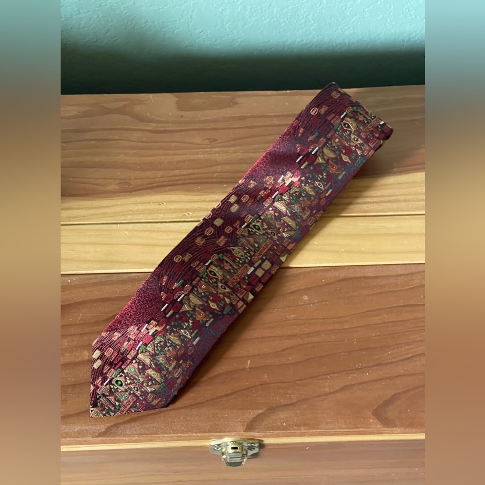 Arttie Tie for Men's Shirts 100% Silk Eyes 60” Burgundy